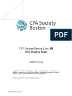 CFA Society Boston Level III 2021 Practice Exam Answer Key
