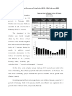 Summary Inflation Report Consumer Price Index (2012 100) : February 2020 Philippines