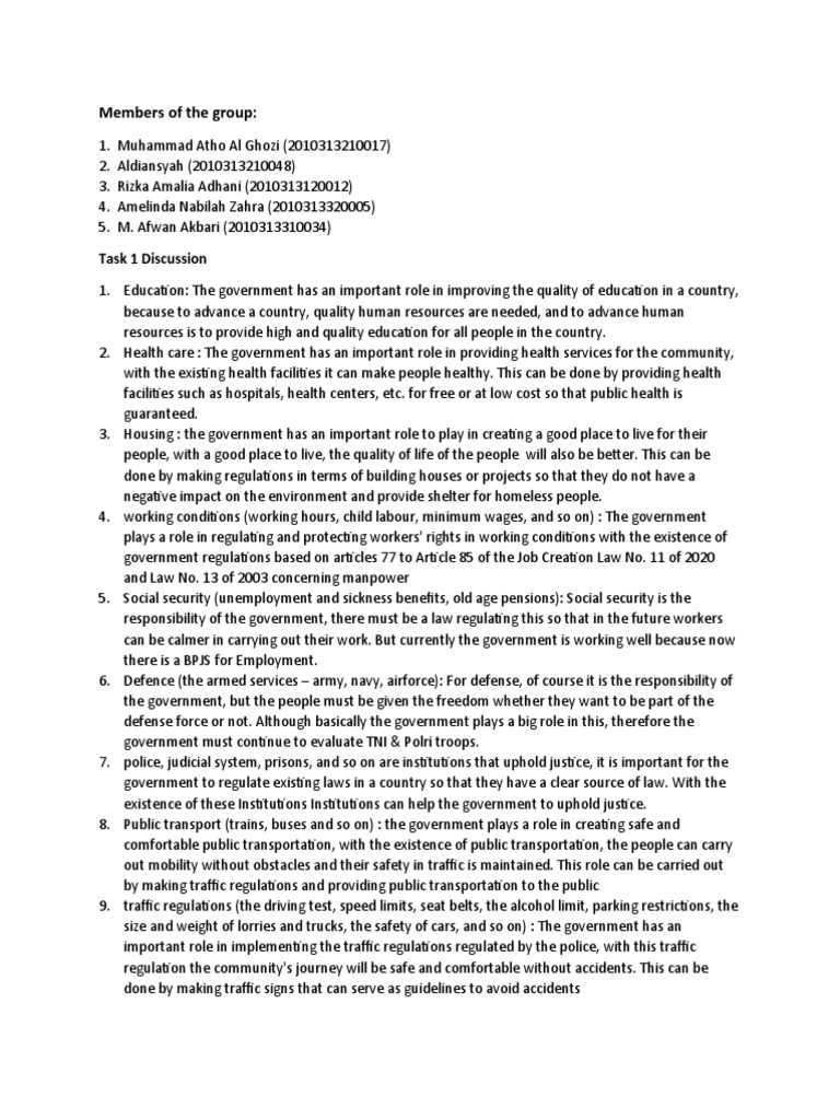 Members of The Group:: Task 1 Discussion | PDF | Occupational Safety ...