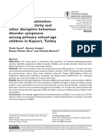 Prevalence of Attention-Deficit/hyperactivity and Other Disruptive Behaviour Disorder Symptoms Among Primary School-Age Children in Kayseri, Turkey