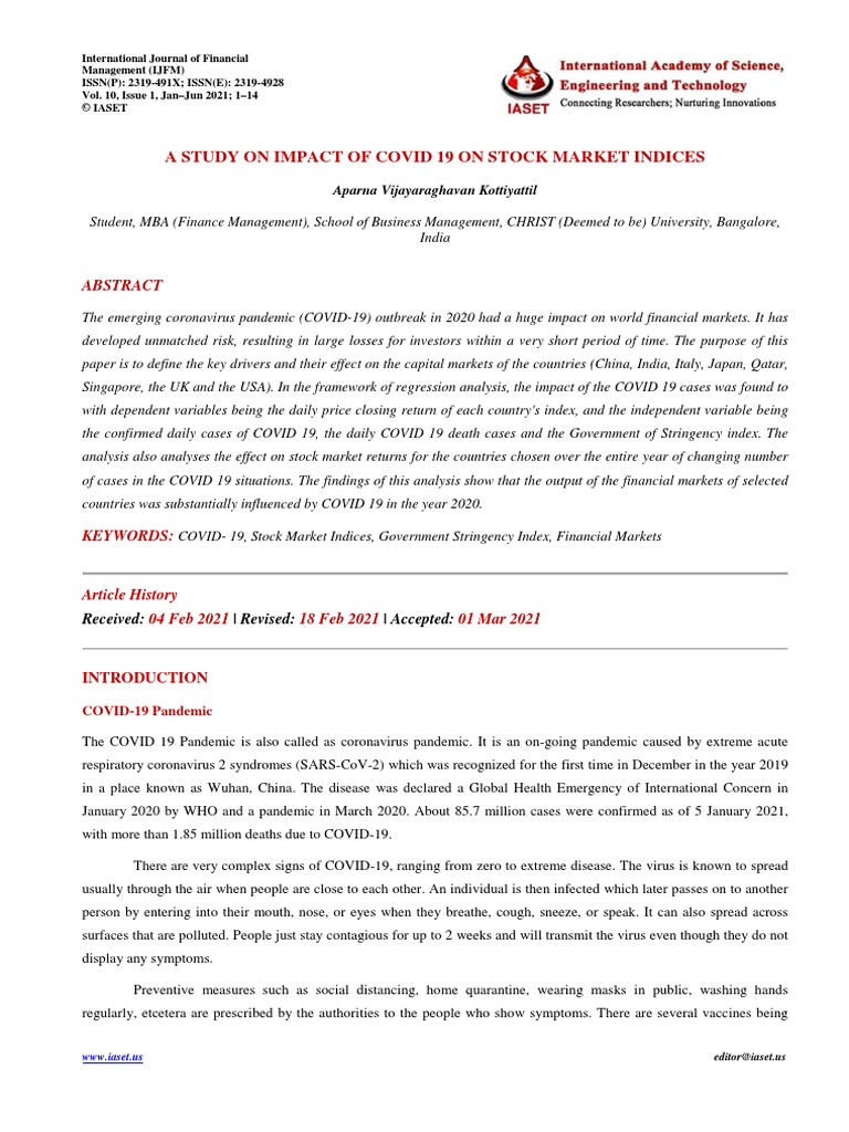 10-05-2021-1620641588-7-Ijfm-1. Ijfm - A Study On Impact of Covid 19 On ...