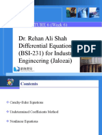 Dr. Rehan Ali Shah Differential Equation (BSI-231) For Industrial Engineering (Jalozai)