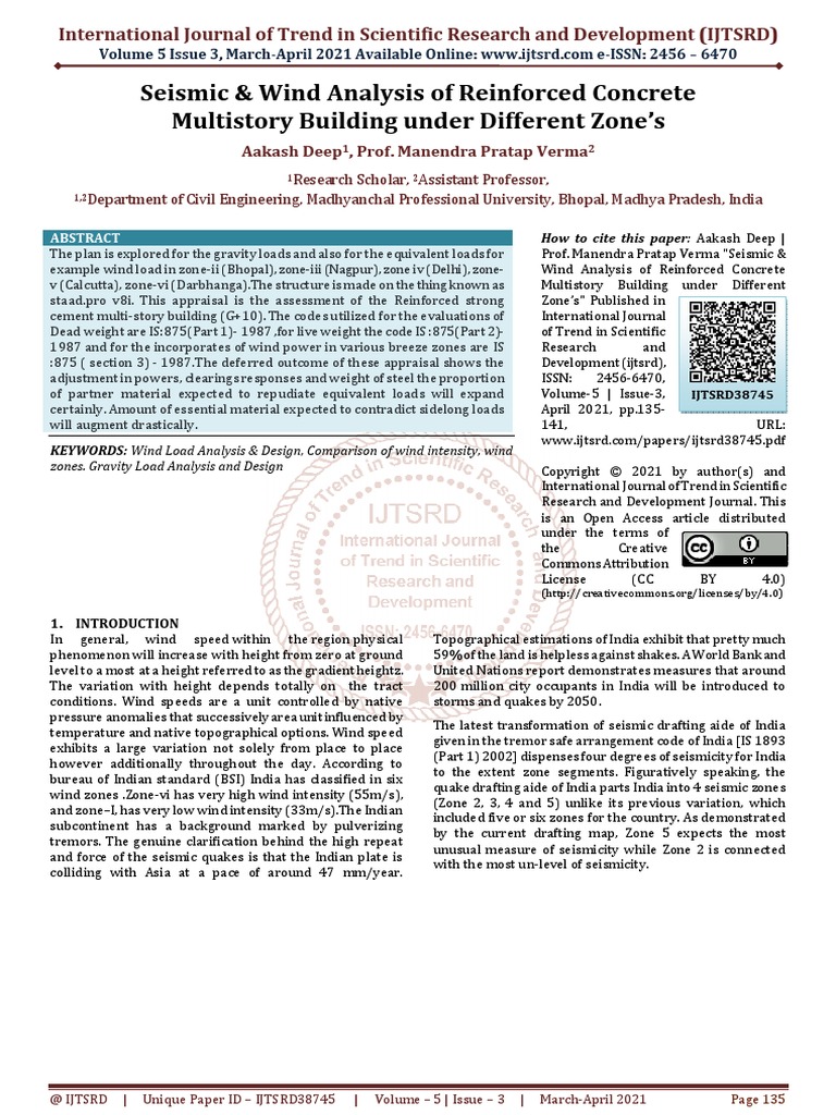 Seismic and Wind Analysis of Reinforced Concrete Multistory Building ...