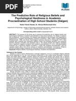 The Predictive Role of Religious Beliefs and Psychological Hardiness in Academic Procrastination of High School Students (Dalgan)