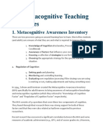 Ten Metacognitive Teaching Strategies
