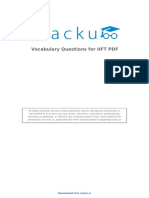 Vocabulary Questions For IIFT PDF