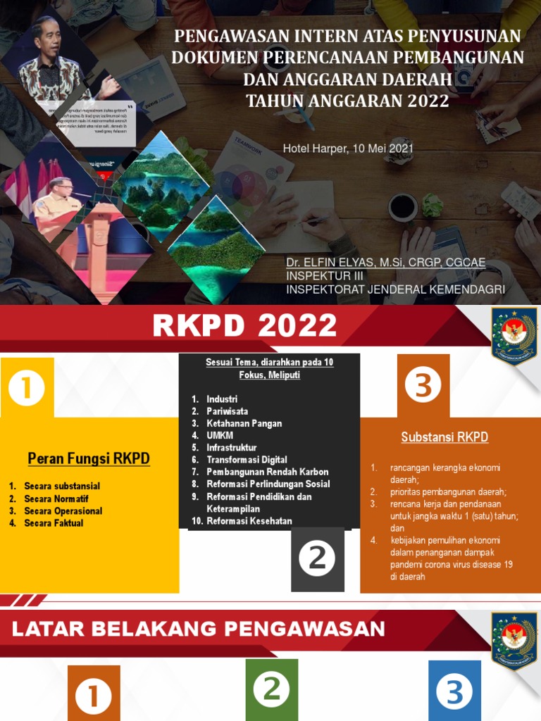 Itjen Kemendagri-Ppt Inspektur III Reviu RKPD 2022 (10.05.21) | PDF