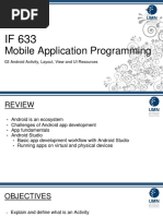 Mobile Application Programming: 02 Android Activity, Layout, View and UI Resources