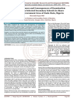 Survey of The Causes and Consequences of Examination Malpractices in Selected Secondary Schools in Akure South Local Government Area of Ondo State, Nigeria