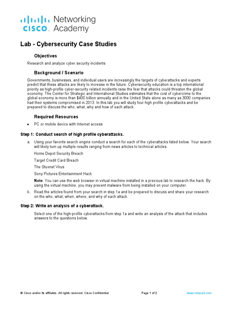 Cybersecurity Case Study Lab Analysis | PDF | Computer Security | Security