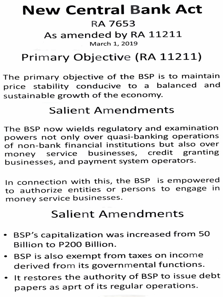Primary Objective (RA 11211) : Salient Amendments | PDF 