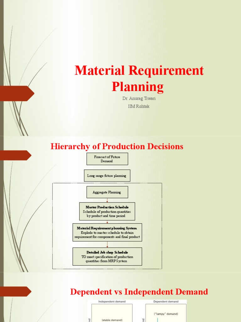 Material Requirement Planning Overview | PDF | Inventory | Business ...