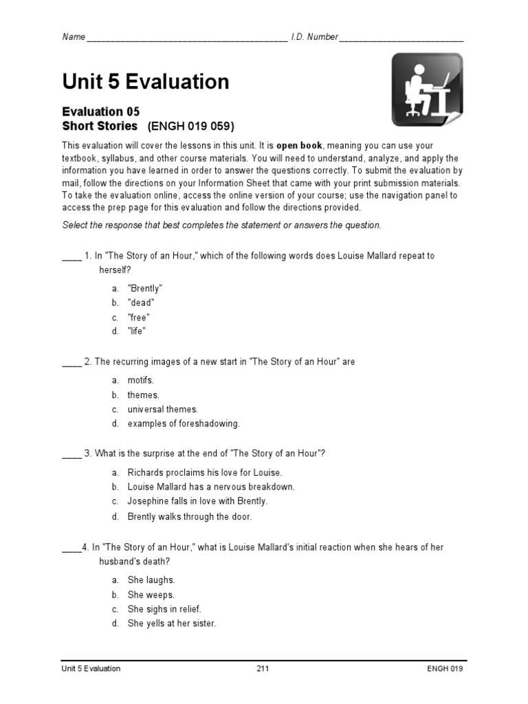 Unit 5 Short Stories Evaluation | PDF | Mystery, Thriller & Crime Fiction