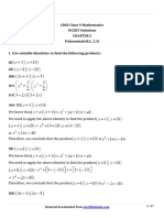 CBSE Class 9 Mathematics NCERT Solutions Polynomials (Ex. 2.5)