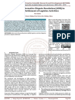 The Role of Alternative Dispute Resolution ADR in Dispute Settlement of Logistics Activities