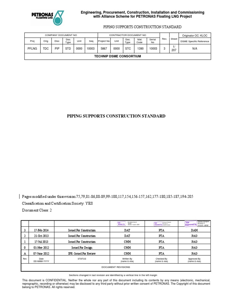 Petronas Pipe Support | PDF | Pipe (Fluid Conveyance) | Specification ...