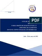 Guía de Aprendizaje Semana #10 Curso: Diseño de Máquinas para La Industria de Alimentos Docente: Edwin Omar Solano Rodriguez