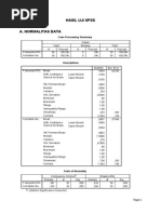 Hasil Uji Spss A. Normalitas Data: Valid Missing Total Cases