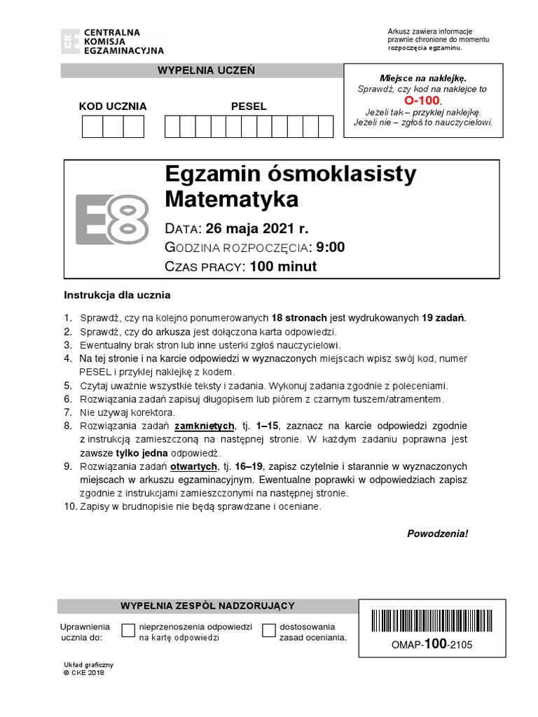 Próbny Egzamin ósmoklasisty 2021 Arkusze Pdf