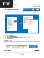 Page Breaks: The Insert Tab