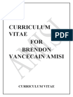 Curriculum Vitae FOR Brendon Vancecain Amisi