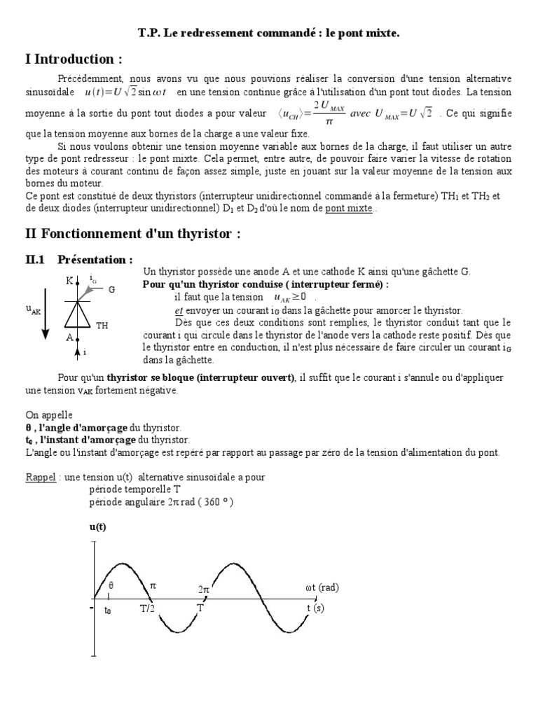 Pont mixte : fonctionnement et applications | PDF | Redresseur ...