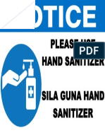 Please Use Hand Sanitizer Sila Guna Hand