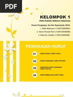 Bhs Indonesia Pemakaian Huruf Vokal Dan Konsonan Pdf