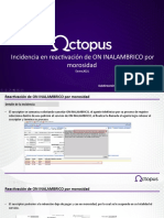 Incidencia en reactivación ON INALAMBRICO por morosidad