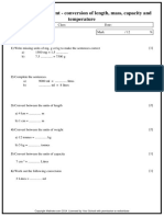 Units of Measurement - Conversion of Length, Mass, Capacity and