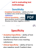 Terms Used in Evaluating Test Methodology: Sensitivity