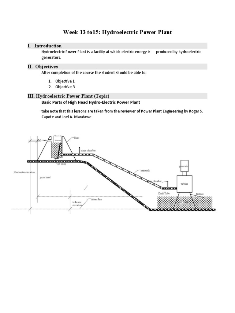 Hydroelectric Power Plant Components | PDF | Turbine | Power Station