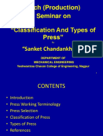 Seminar On "Classification and Types of Press" Mtech (Production)