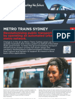 Metro Trains Sydney: Revolutionising Public Transport by Operating An Automated Urban Metro Network