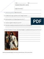 Evaluation Histoire cm1 Louis XIV