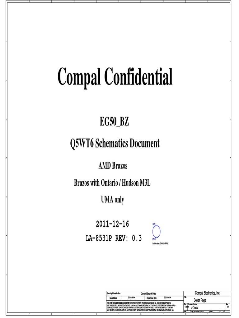 Compal Electronics Engineering Drawings | PDF | Computer Architecture ...