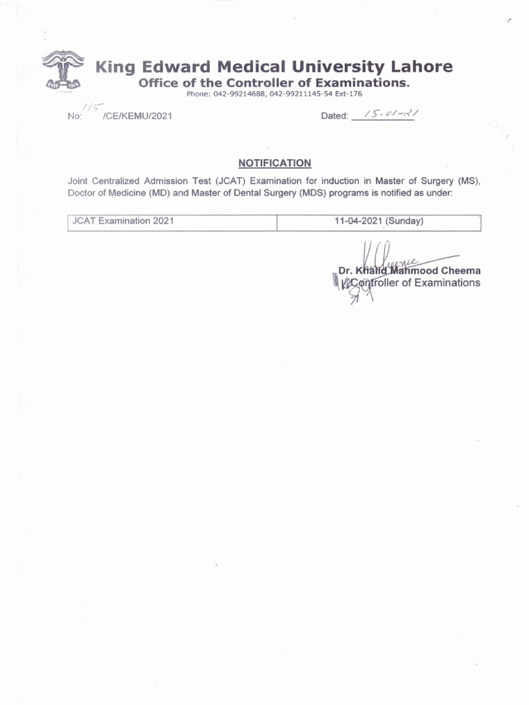 JCAT Exam Notification 2021 | PDF