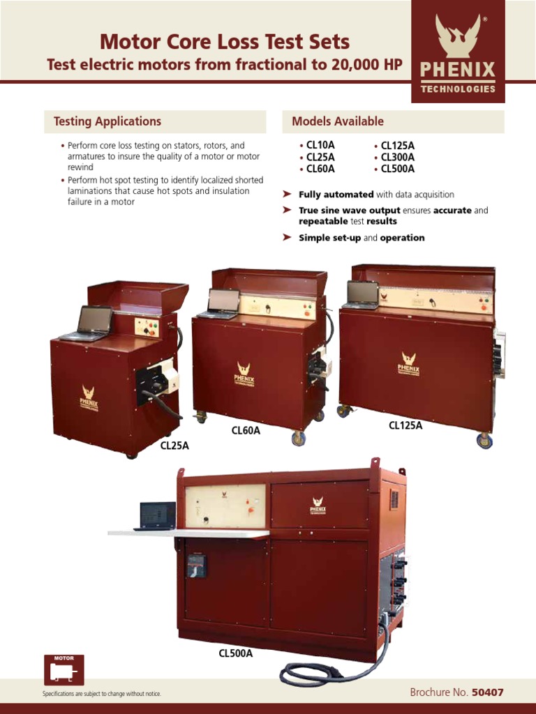 Motor Core Loss Test Sets: Phenix | Download Free PDF | Transformer ...