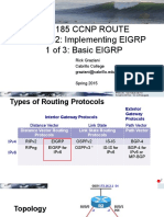 Cis 185 CCNP Route Chapter 2: Implementing EIGRP 1 of 3: Basic EIGRP