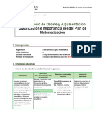 Guía Foro de Debate y Argumentación PLM