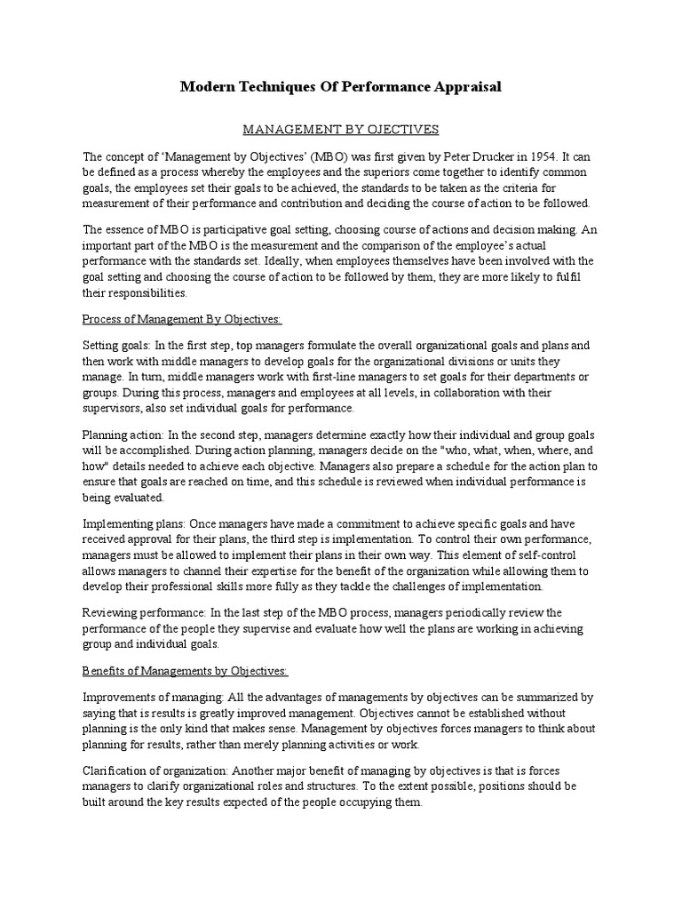 Modern Performance Appraisal Techniques | PDF | Performance Appraisal ...