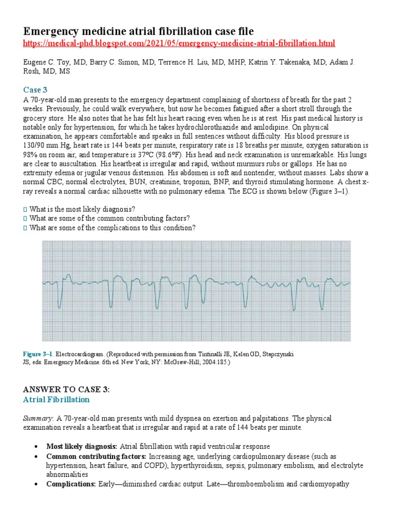 Emergency Medicine Atrial Fibrillation Case File | PDF | Heart | Heart ...