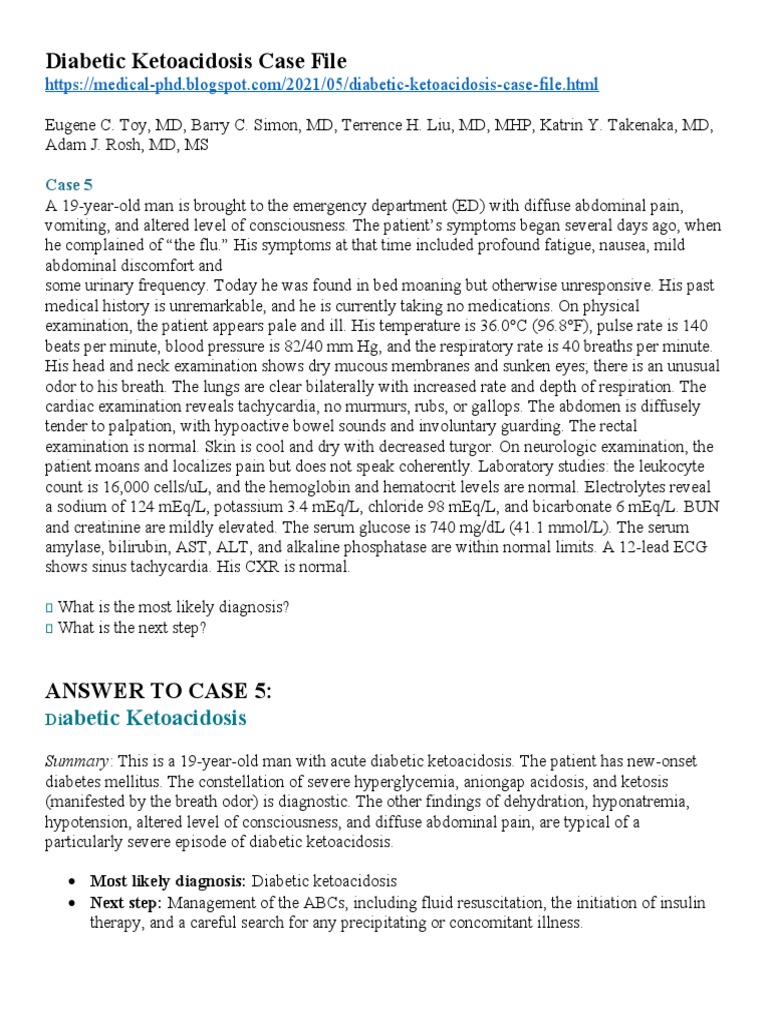 Diabetic Ketoacidosis Case File | PDF | Hyperglycemia | Diabetes