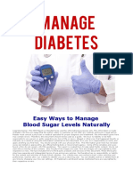 Manage Diabetes-Easy Ways To Manage Blood Sugar Levels Naturally