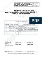 P-SG-017 Procedimiento de Recepcion, Identificacion de Muestras, Almacenamiento y Manejo de Muestras (1)