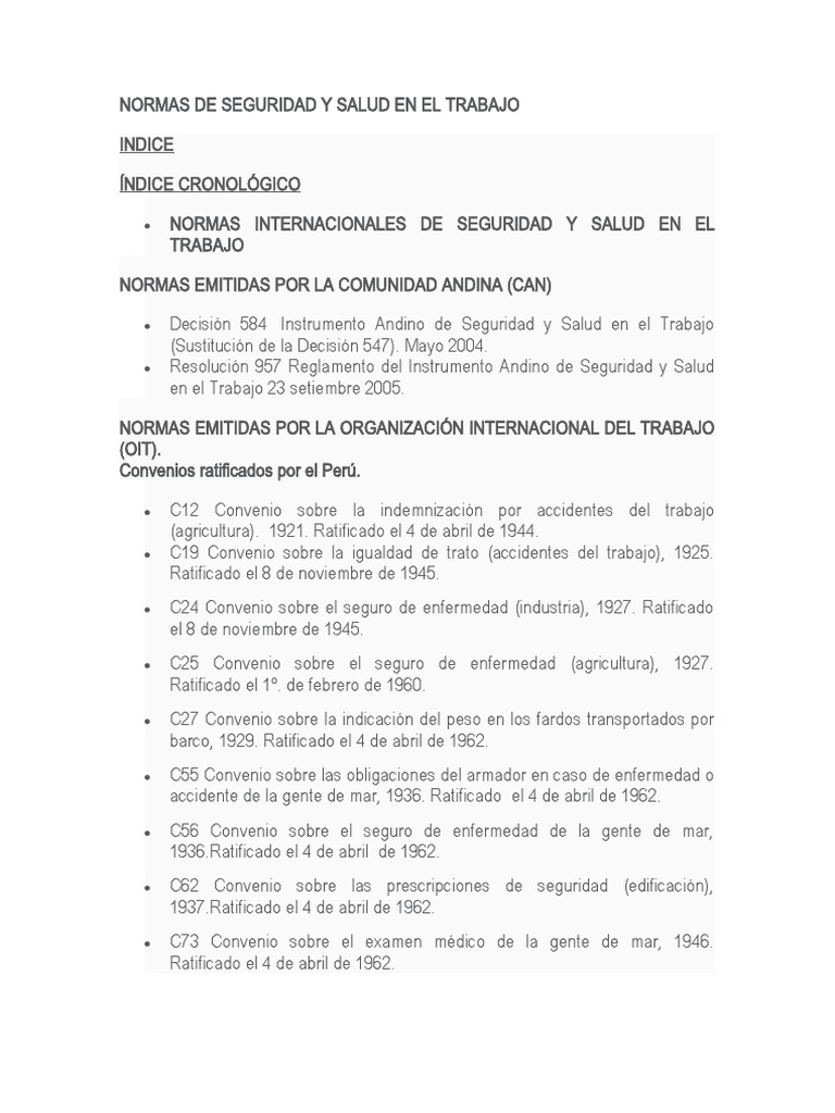 Normas de Seguridad y Salud en El Trabajo | PDF | Seguro | Derecho laboral