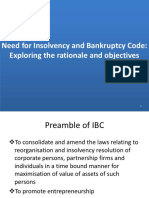 Need For Insolvency and Bankruptcy Code: Exploring The Rationale and Objectives