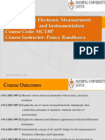 Course Name: Electronic Measurement and Instrumentation Course Code: MC1307 Course Instructor-Princy Randhawa