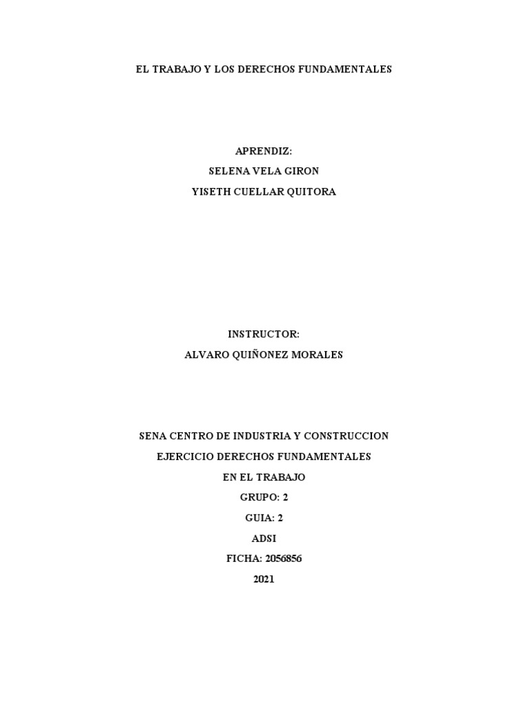 El Trabajo y Los Derechos Fundamentales | PDF | Derecho laboral | Sindicato