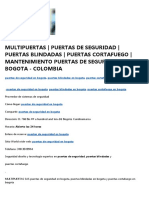 Multipuertas - Puertas de Seguridad - Puertas Blindadas - Puertas Cortafuego - Mantenimiento Puertas de Seguridad - Bogota - Colombia